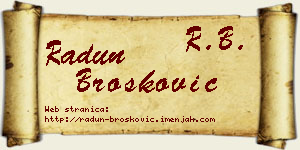 Radun Brošković vizit kartica